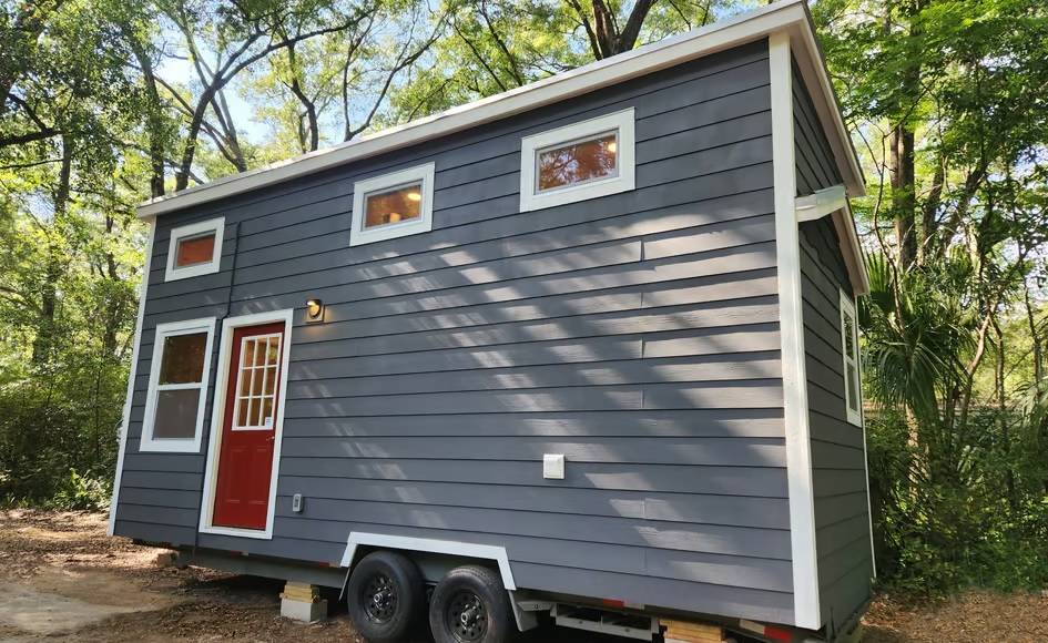 ADU Tiny Home Blue Grey Exterior
